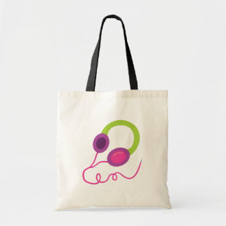 Neon Headphones Tote Bag
