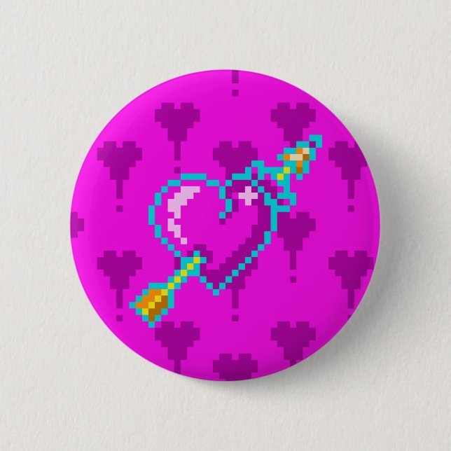 Neon Heart 6 Cm Round Badge (Front)
