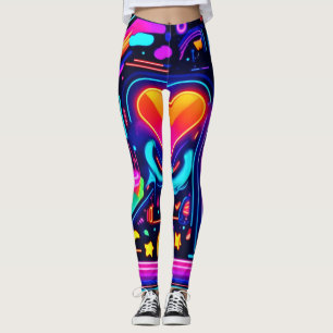 Neon Heart Chaos Leggings