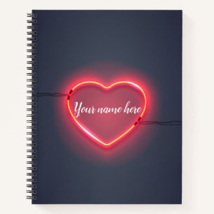 Neon Heart Sign Notebook