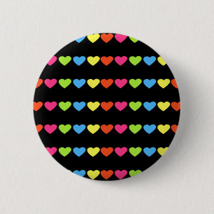 Neon Hearts 6 Cm Round Badge