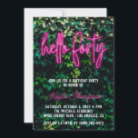 Neon Hello Forty 40th Birthday Party Invitation<br><div class="desc">Neon Hello Forty 40th Birthday Party Invitation</div>