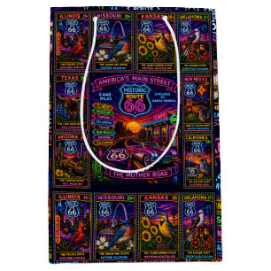 Neon Highway Centennial Collage Presentation Medium Gift Bag