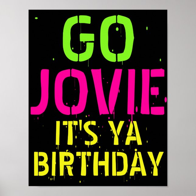 Neon Hip Hop Birthday Poster (Front)