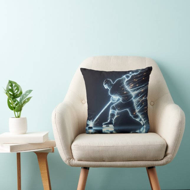 Neon Hockey Player On Ice Cushion (Chair)