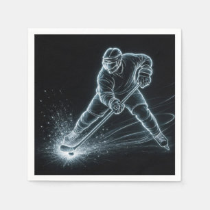 Neon Hockey Player On Ice Napkin