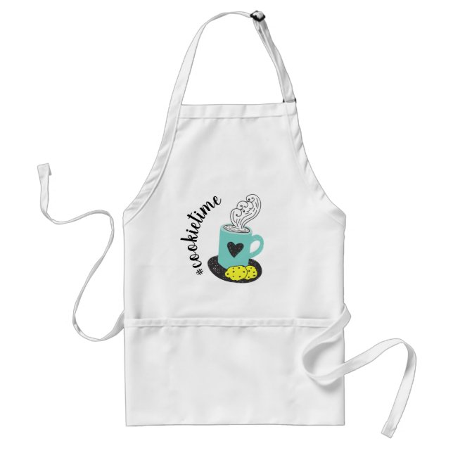 Neon holidays hashtag cookietime Apron (Front)
