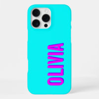 Neon Hot Pink 3D Modern Name | Trendy Cool Blue