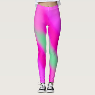 Neon Hot Pink Bubblegum Jade Green Leggings