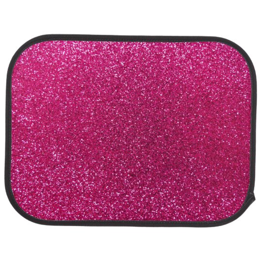 Neon hot pink glitter car mat Zazzle.co.uk