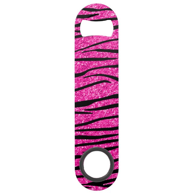 Neon hot pink glitter zebra stripes (Front)