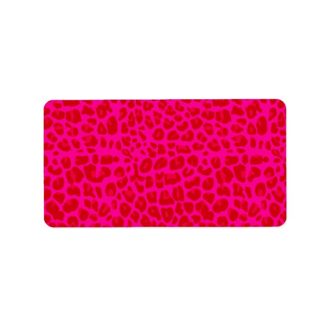 Neon hot pink leopard print pattern label (Front)