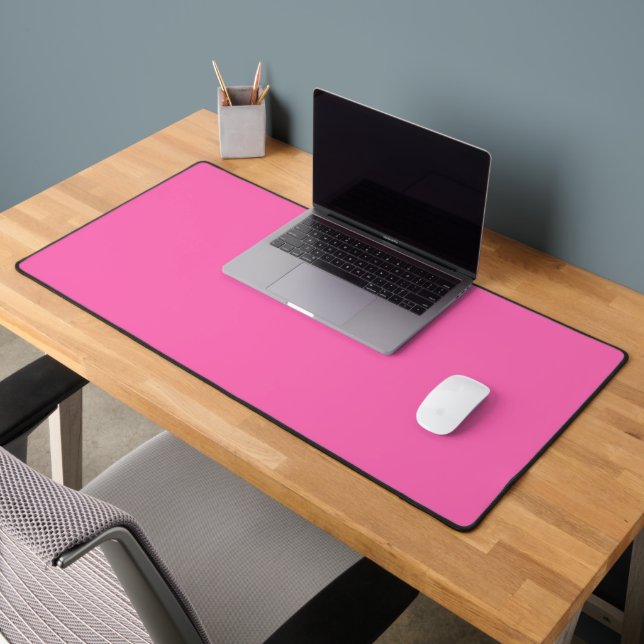 Neon Hot Pink Solid Colour | Classic  Desk Mat (Office 2)