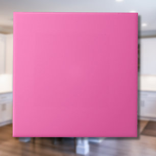 Neon Hot Pink Solid Colour   Classic   Elegant Tile