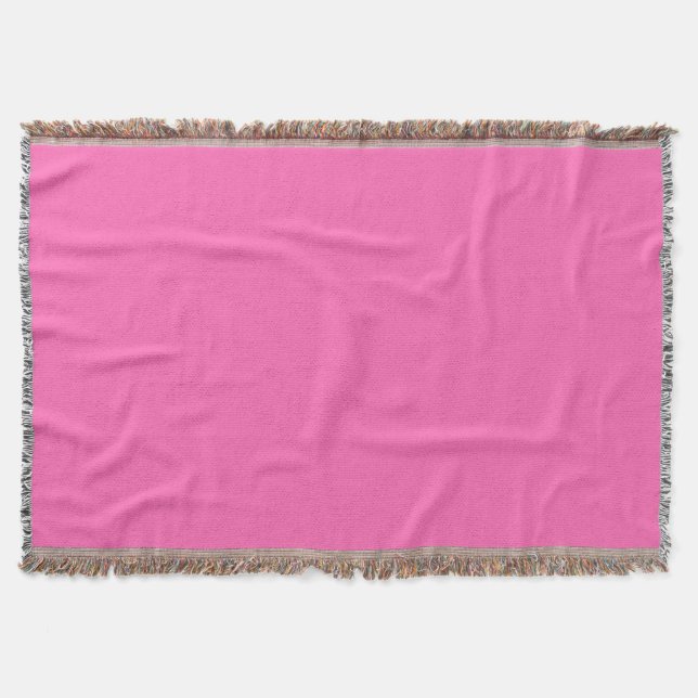 Neon Hot Pink Solid Colour | Classic Throw Blanket (Front)