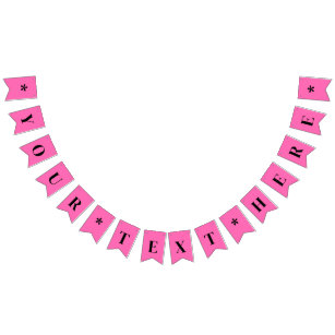 Neon Hot Pink Solid Colour   Custom Bunting