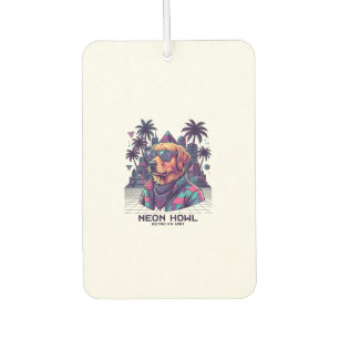 Neon Howl Retro K9 Unit Dog Sunglasses Palm Tree_1 Car Air Freshener