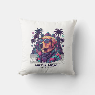 Neon Howl Retro K9 Unit Dog Sunglasses Palm Tree_1 Cushion