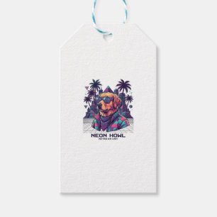Neon Howl Retro K9 Unit Dog Sunglasses Palm Tree_1 Gift Tags
