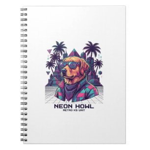 Neon Howl Retro K9 Unit Dog Sunglasses Palm Tree_1 Notebook