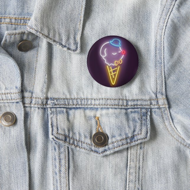 Neon Ice Cream 6 Cm Round Badge (In Situ)