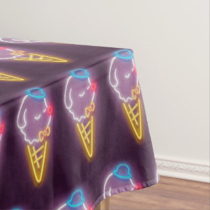 Neon Ice Cream Dog Tablecloth