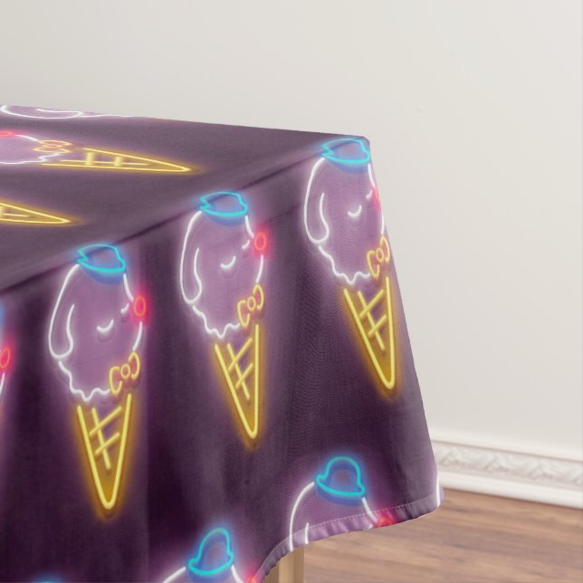 Neon Ice Cream Dog Tablecloth (In Situ)