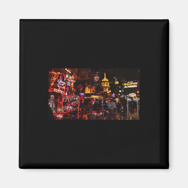 Neon Illusion Between Reality And Fantasy Sticker  Magnet (Front)
