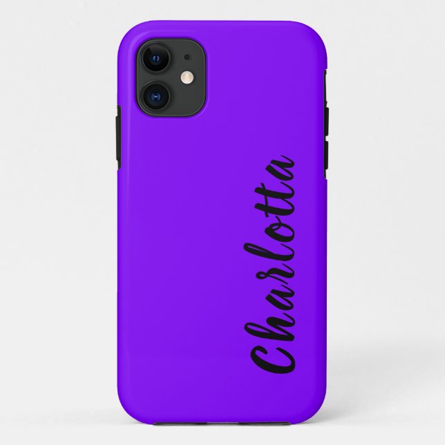 Neon Indigo Solid Colour | Custom Personalise Case-Mate iPhone Case (Back)