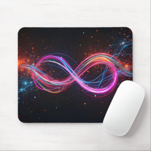 Neon Infinity Symbol In Motion Mouse Mat