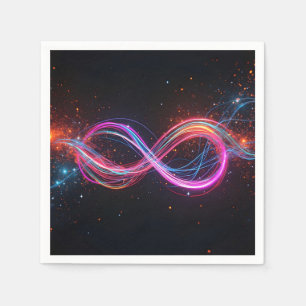 Neon Infinity Symbol In Motion Napkin