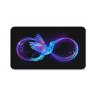Neon Infinity Symbol with Glowing Hummingbird
