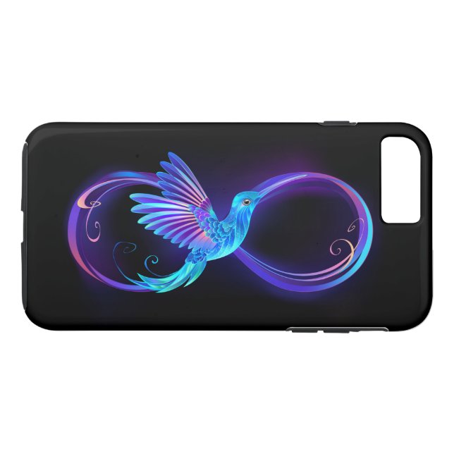 Neon Infinity Symbol with Glowing Hummingbird Case-Mate iPhone Case (Back (Horizontal))