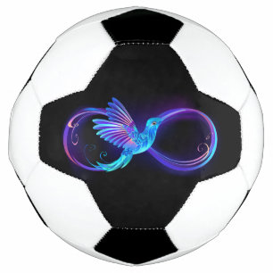 Neon Infinity Symbol with Glowing Hummingbird Football