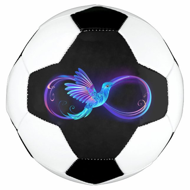 Neon Infinity Symbol with Glowing Hummingbird Football (Front)