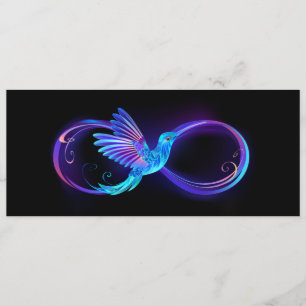 Neon Infinity Symbol with Glowing Hummingbird Menu