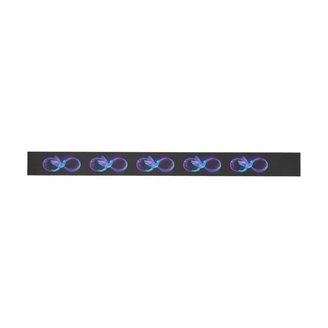 Neon Infinity Symbol with Glowing Hummingbird Wrap Around Label (Individual)