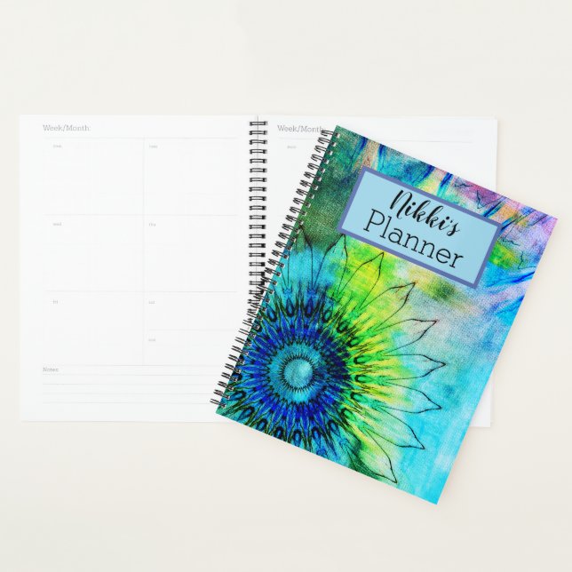 Neon Ink Sunflower Personalised Planner (Display)