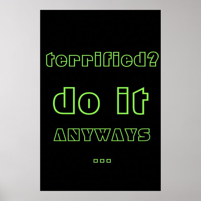 Neon Inspirational Motivation Quote Text Poster (Front)
