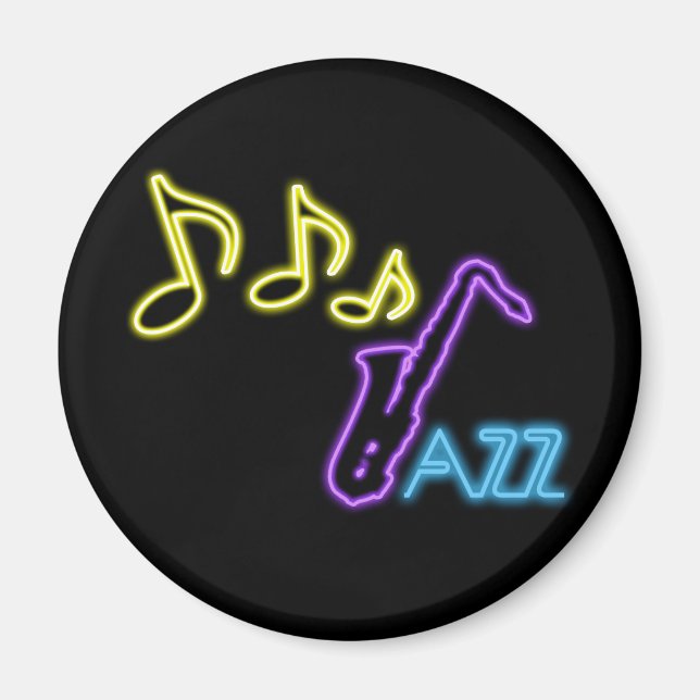 Neon Jazz Bar Sign Magnet (Front)