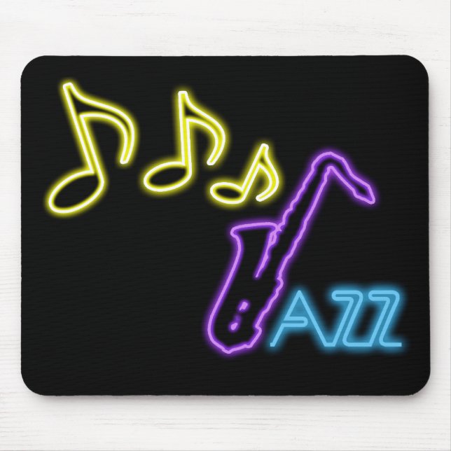 Neon Jazz Bar Sign Mouse Mat (Front)