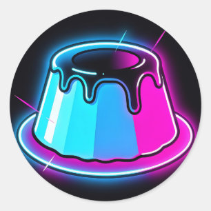 Neon Jelly Glow Dessert Art Classic Round Sticker