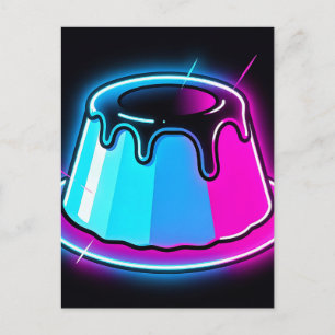 Neon Jelly Glow Dessert Art Postcard