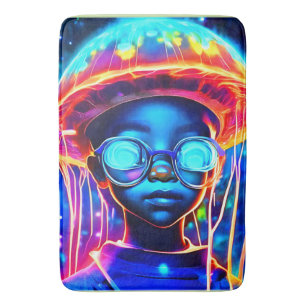 Neon Jellyfish Child Vision Bath Mat