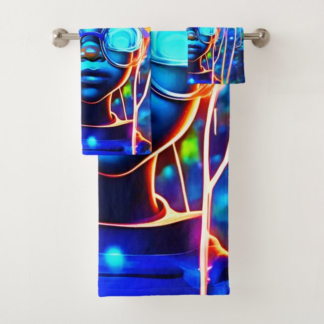 Neon Jellyfish Child Vision Bath Towel Set (Insitu)