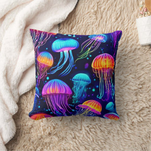 Neon Jellyfish Dreams Cushion