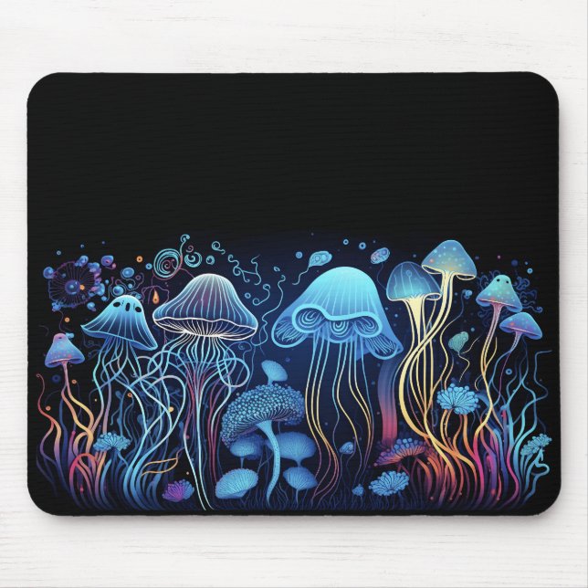 Neon Jellyfish Mouse Mat (Front)