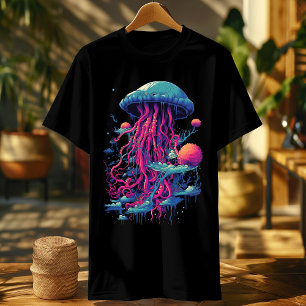 Neon Jellyfish Rave Shirt Psychedelic Ocean Tee