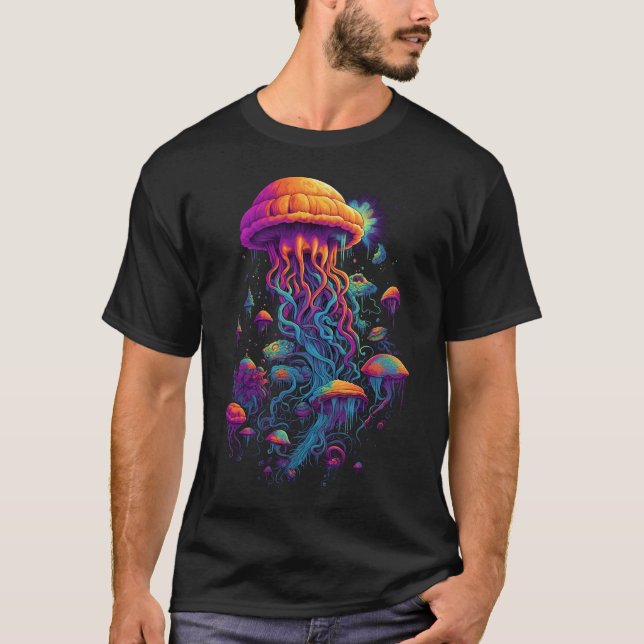 Neon Jellyverse: Cosmic Delights T-Shirt (Front)