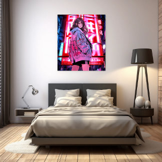 Neon JK Art Panel | Sushi Musume Art Panel Generat Canvas Print